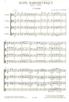 Suite barométrique von Claude-Henry Joubert 