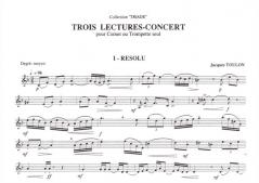 Trois lectures de concert von Jacques Toulon 