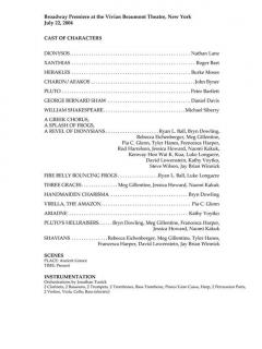 The Frogs von Stephen Sondheim 