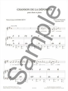 Chanson de la Deportee pour Chant et Piano von Henri Dutilleux 