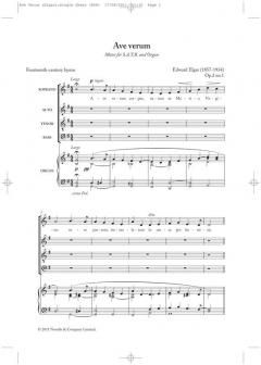 Ave Verum Op.2 No.1 (New Engraving) von Edward Elgar 