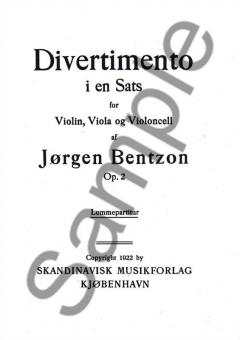 Divertimento Op. 2 von Jorgen Bentzon 