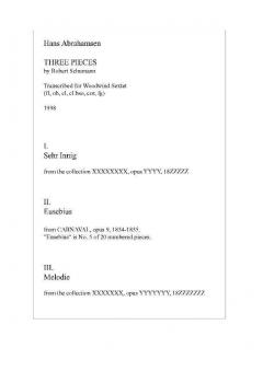 Three Pieces By Schumann (Hans Abrahamsen) 