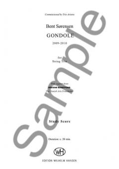 Gondole for String Trio (Study Score) von Bent Sorensen 