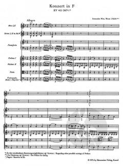 Klavierkonzert KV 413(387a) von Wolfgang Amadeus Mozart 