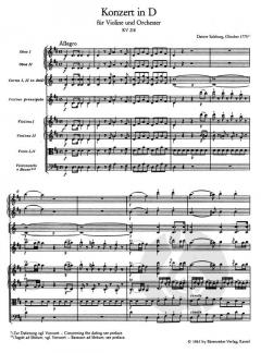 Konzert Nr.4 in D-Dur für Violine und Orchester KV218 von Wolfgang Amadeus Mozart im Alle Noten Shop kaufen
