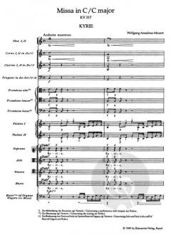 Missa in C-Dur KV317 von Wolfgang Amadeus Mozart 