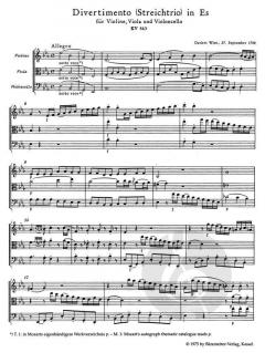 Trios für Streicher von Wolfgang Amadeus Mozart im Alle Noten Shop kaufen