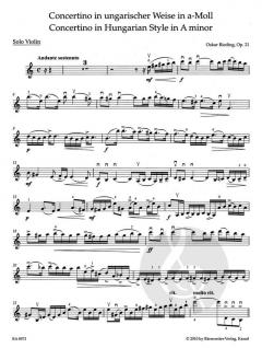 Concertino in ungarischer Weise a-Moll op. 21 von Oskar Rieding 