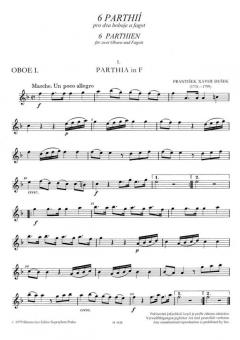 6 Parthie für zwei Oboen und Fagott von Frantisek-Xaver Dusek für Holzbläser Trio im Alle Noten Shop kaufen