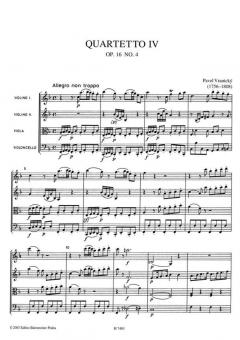 Quartetti per archi II Nr. 1-6 op. 16 von P. Vranick\(y' 