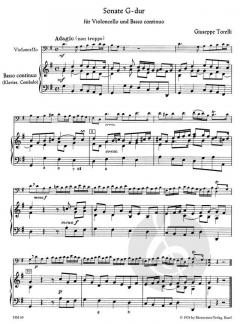 Sonate für Violocello und Basso continuo von Giuseppe Torelli im Alle Noten Shop kaufen