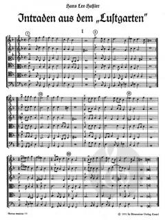 Sechsstimmige Intraden aus dem Lustgarten von Hans Leo Haßler 