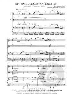 Sinfonie Concertante No.1 In F von Etienne Solere 