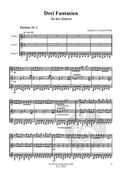 Drei Fantasien für drei Gitarren von Joachim Kunze 