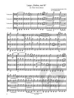 Largo 'Ombra, mai fù' von Georg Friedrich Händel für vier Violoncelli im Alle Noten Shop kaufen