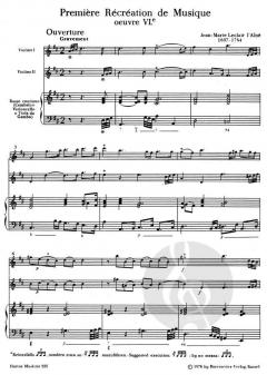Premiere recreation de musique op. 6 von Jean-Marie LeClair für zwei Violinen und Basso continuo im Alle Noten Shop kaufen