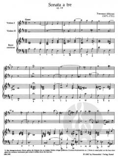 Triosonate op. 1/8 von Tomaso Giovanni Albinoni für zwei Violinen und Basso continuo im Alle Noten Shop kaufen