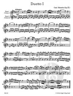 6 Duette op. 27 Heft 1 von Carl Stamitz für zwei Flöten oder Violinen im Alle Noten Shop kaufen