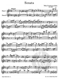 Sonate für zwei Flöten von Wilhelm Friedemann Bach im Alle Noten Shop kaufen