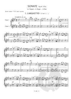 Six Sonates Opus 6 von Wolfgang Amadeus Mozart 