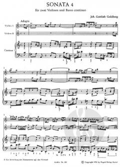 Triosonate für zwei Violinen und Basso continuo von Johann Gottlieb Goldberg im Alle Noten Shop kaufen