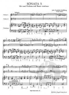 Sonate für zwei Violinen und Basso continuo von Johann Gottlieb Goldberg im Alle Noten Shop kaufen