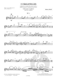 15 Bagatelles pour Saxophone von Hubert Prati 
