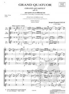 Grand Quatuor pour 4 Cors en Differents Tons von Jacques Francois Gallay für Hornquartett