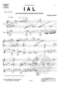Ial, pour Harpe Celtique et Guitare (Philippe Leroux) 