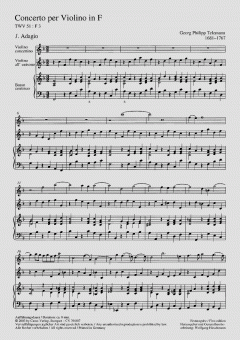 Concerto per Violino in F TWV 51:F3 von Georg Philipp Telemann im Alle Noten Shop kaufen (Einzelstimme) - CV39807-13