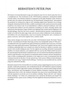 Peter Pan von Leonard Bernstein 