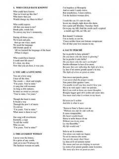 Cabaret Songs von Dominick Argento 