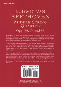 Middle String Quartets Opp. 59, 74, and 95 von Ludwig van Beethoven 