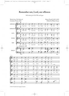 Remember Not, Lord, Our Offences von Henry Purcell 