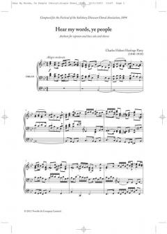 Hear My Words, Ye People von Charles Hubert Parry 