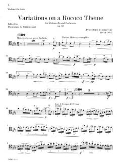 Variations On A Rococo Theme, op. 33 von Pjotr Iljitsch Tschaikowski 