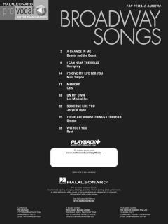 Pro Vocal Vol. 1: Broadway Songs (Women's Edition) 