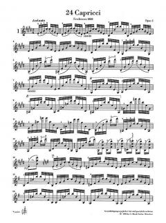 24 Capricci op. 1 von Niccolò Paganini für Violine solo (unbezeichnete und bezeichnete Stimme) im Alle Noten Shop kaufen