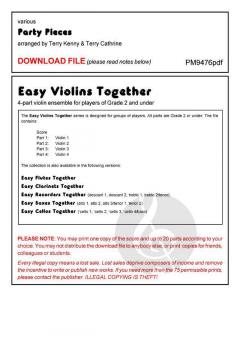 Easy Violins Together: Party Pieces (Download) im Alle Noten Shop kaufen