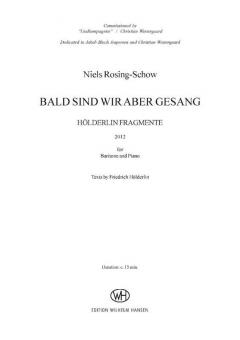 Bald sind wir aber Gesang von Niels Rosing-Schow 