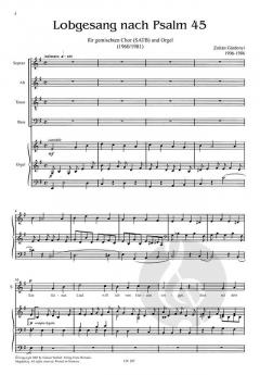 Lobgesang nach Psalm 45 von Zsolt Gardonyi 