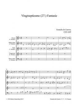 42 Fantasien Heft 5: 3-5stimmig von Eustache du Caurroy 