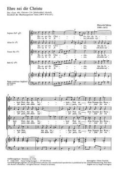 Ehre sei dir, Christe dorisch SWV 479, 137 (Heinrich Schütz) 