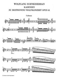 Kadenzen zum Violinkonzert D-Dur op. 61 von Ludwig van Beethoven im Alle Noten Shop kaufen
