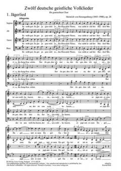 12 deutsche geistliche Volkslieder op. 28 von Heinrich von Herzogenberg (Download) 