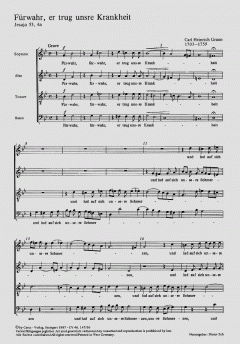 Fürwahr, er trug; Herr, ich habe lieb (Carl Heinrich Graun) 