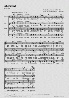 Commer: Jerusalem; Hauptmann: Die Nacht ist gekommen (Moritz Hauptmann) 