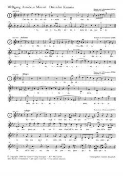 13 Kanons von Wolfgang Amadeus Mozart (Download) 