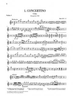 Concertini von Joseph Haydn für Klavier mit zwei Violinen und Violoncello Hob. XIV: 11-13 und XVIII: F2 im Alle Noten Shop kaufen (Stimmensatz)